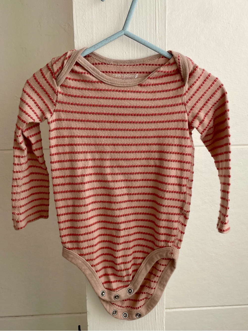Pink Stripe Long-Sleeve Baby One-Piece